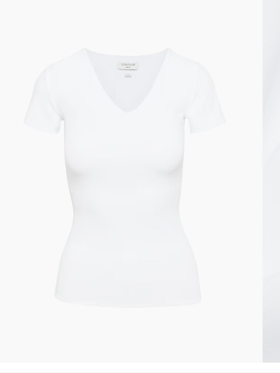 Aritzia Tops - Contour V-Neck Hip T-Shirt Bright White small